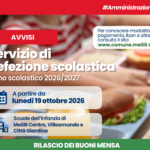 Melilli, al via il rilascio dei buoni mensa: il 19 ottobre parte la refezione scolastica