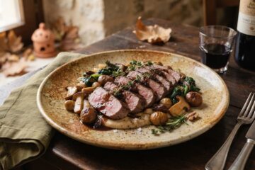 I sapori dell’Autunno agrigentino: la Tagliata di Maiale Nero con Castagne, Funghi e Riduzione di Nero d’Avola