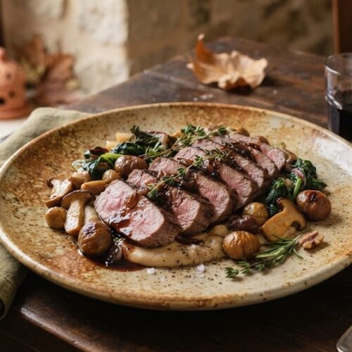 I sapori dell’Autunno agrigentino: la Tagliata di Maiale Nero con Castagne, Funghi e Riduzione di Nero d’Avola
