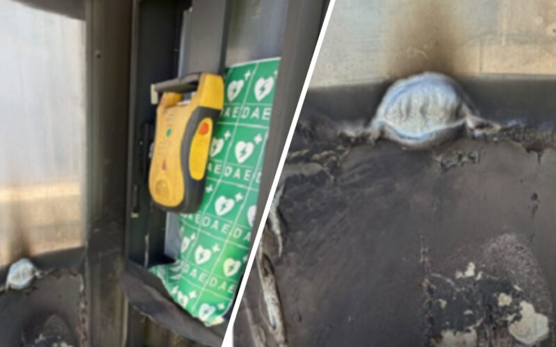 incendiata la pensilina smart di viale Giostra